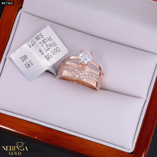 Rose gold women's ring #67365