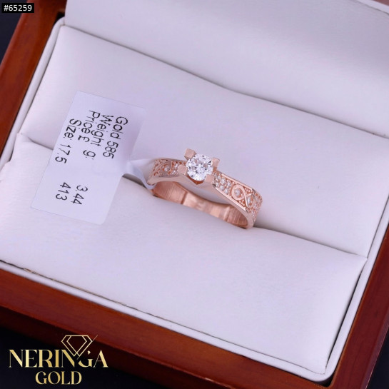 Rose gold women's ring #65259