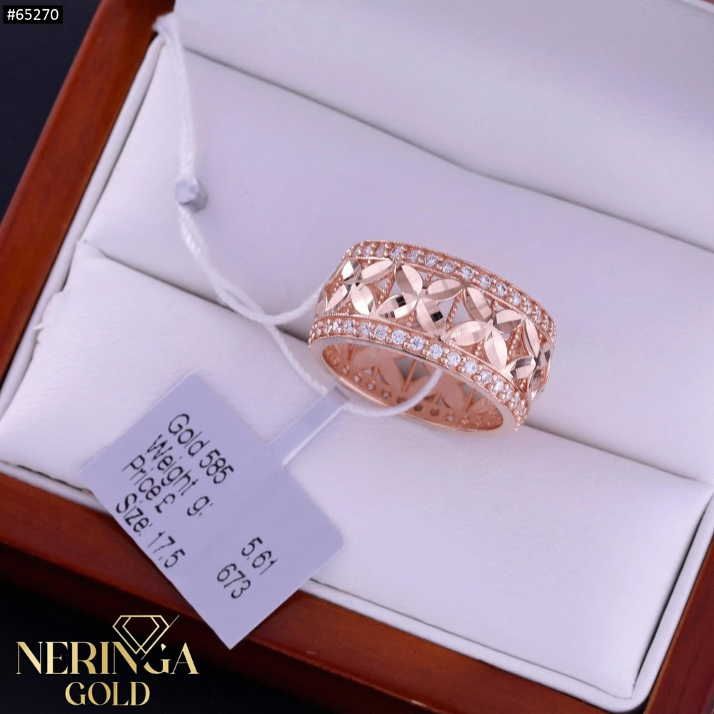 Rose gold women's ring #65270