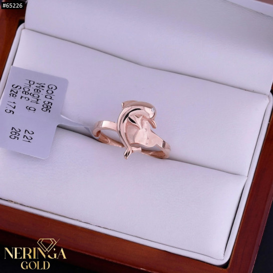 Rose gold women's ring #65226