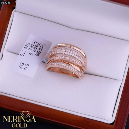 Rose gold women's ring #65248
