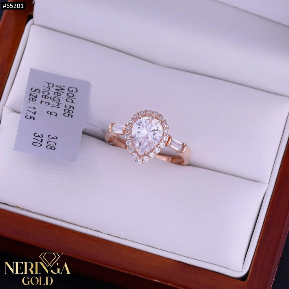 Rose gold women's ring #65201