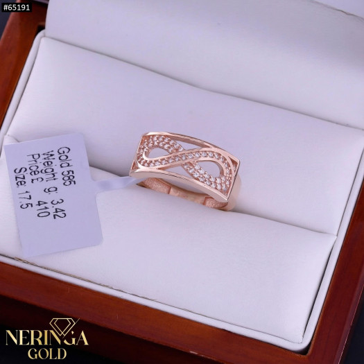 Rose gold women's ring #65191