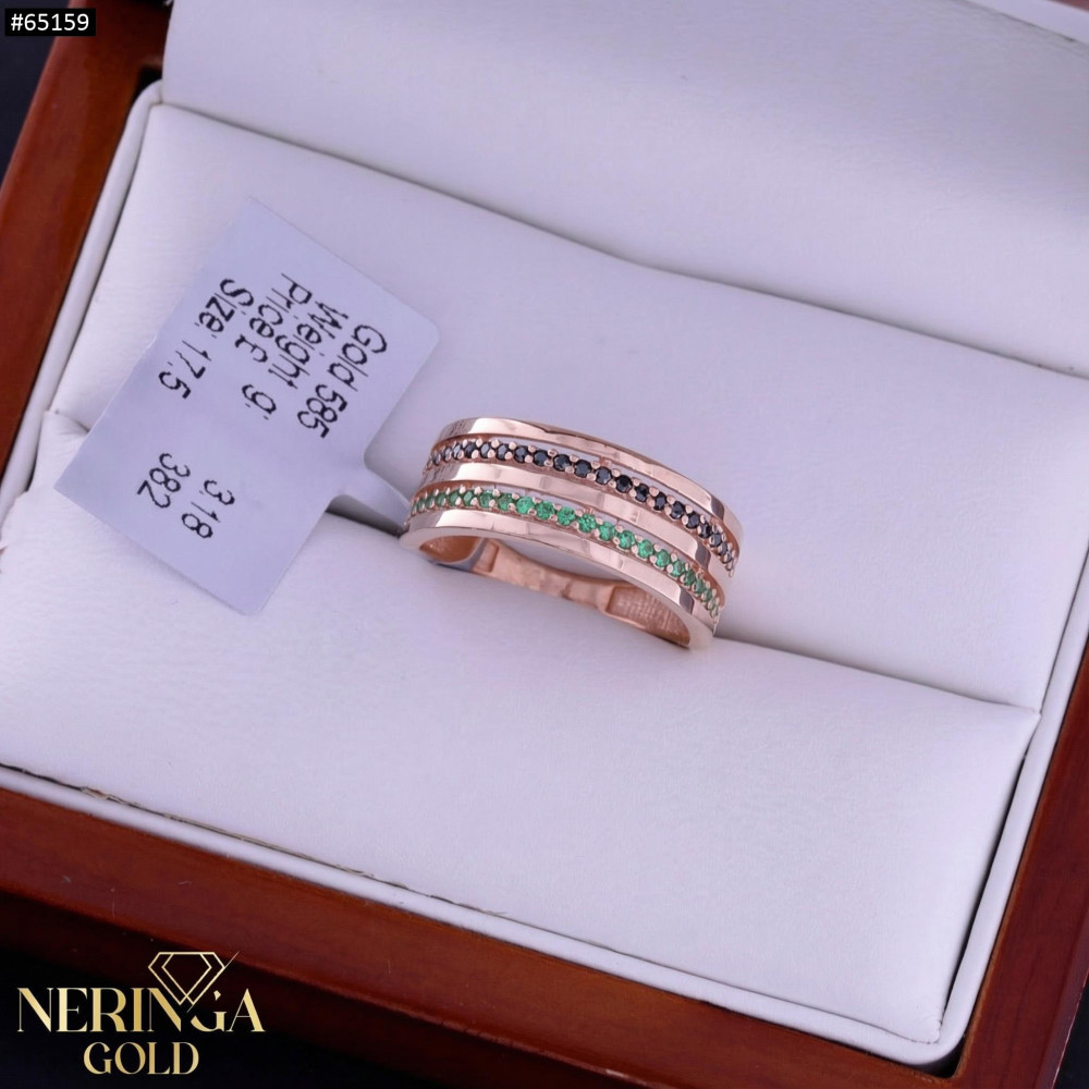 Rose gold women's ring #65159