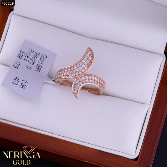 Rose gold women's ring #65229