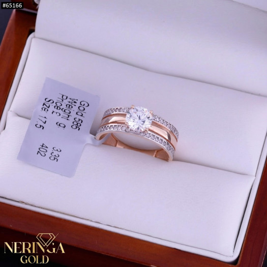 Rose gold women's ring #65166