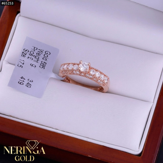 Rose gold women's ring #65253