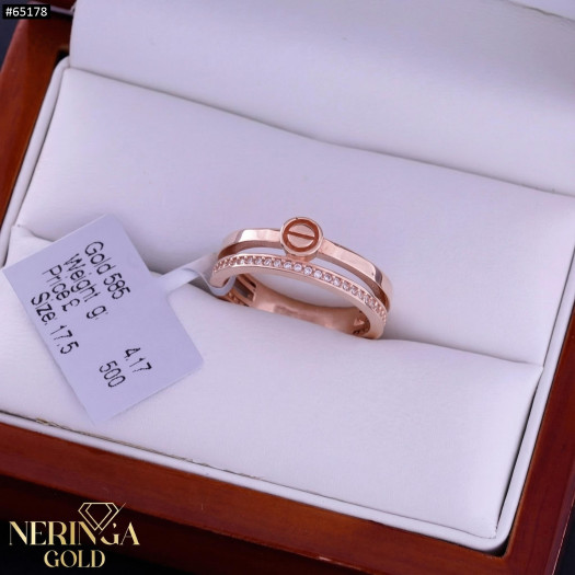 Rose gold women's ring #65178