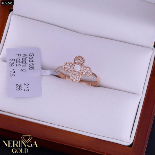 Rose gold women's ring #65241
