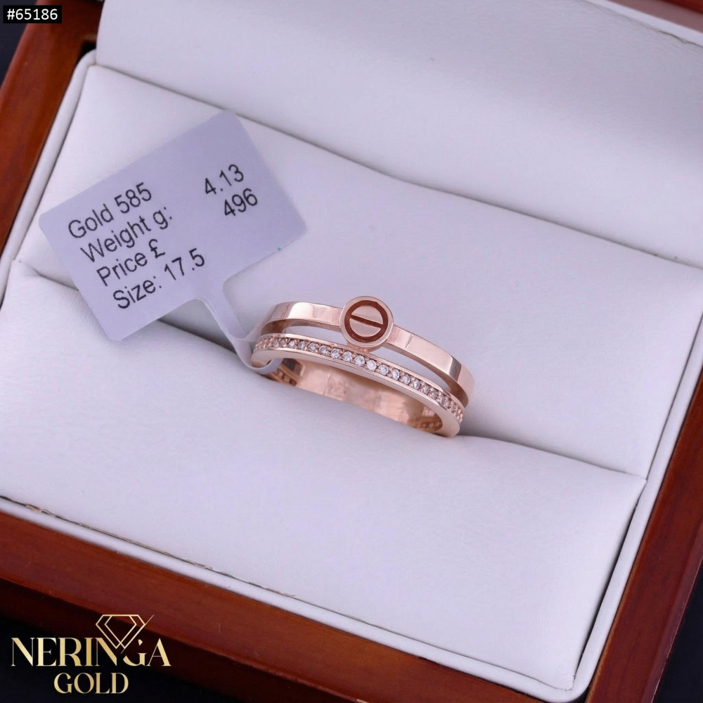 Rose gold women's ring #65186