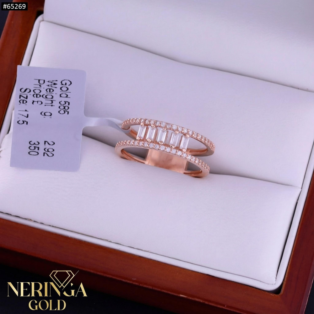 Rose gold women's ring #65269
