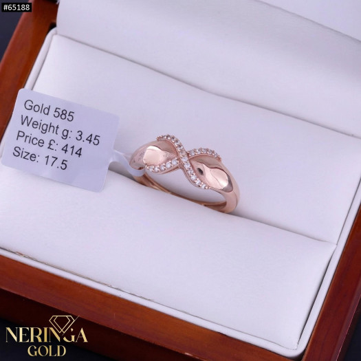 Rose gold women's ring #65188