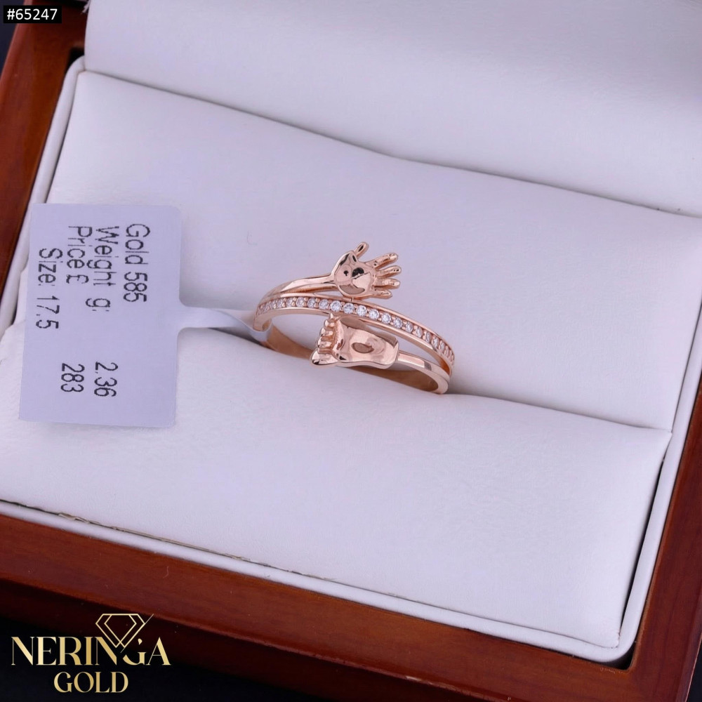 Rose gold women's ring #65247