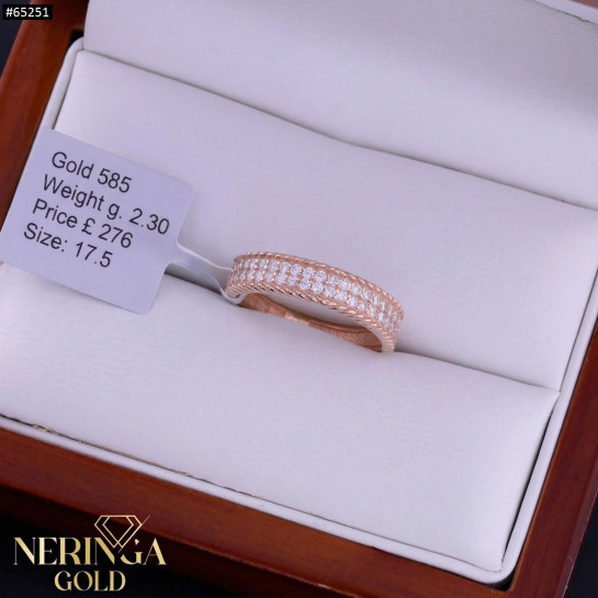 Rose gold women's ring #65251