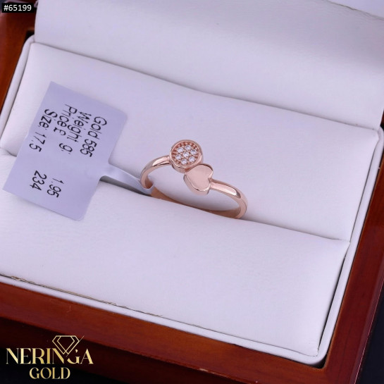 Rose gold women's ring #65199