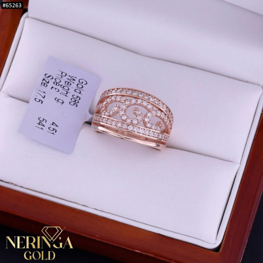Rose gold women's ring #65263