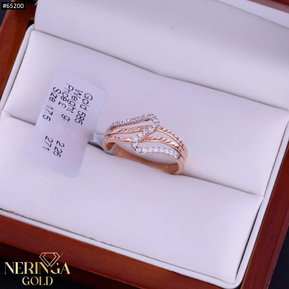 Rose gold women's ring #65200