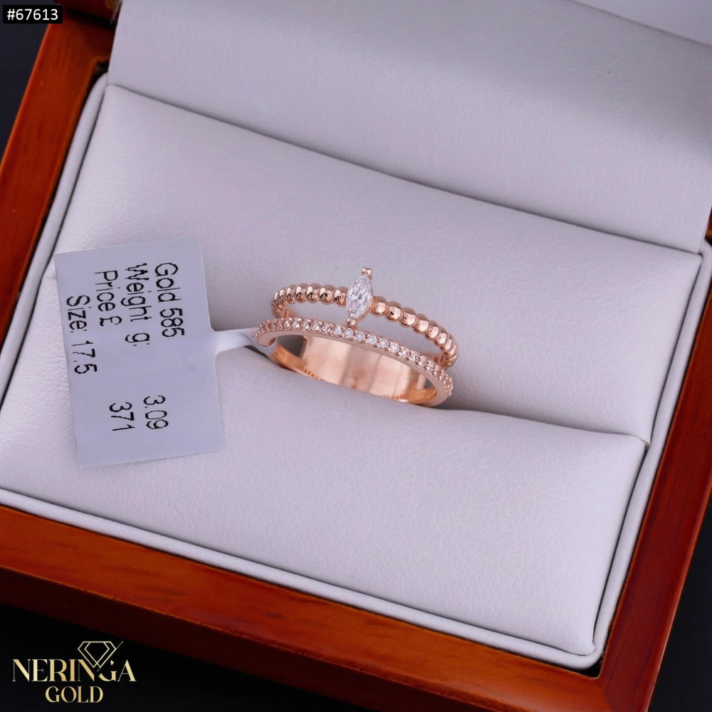 Rose gold women's ring #67613