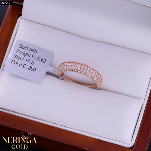 Rose gold women's ring #65176