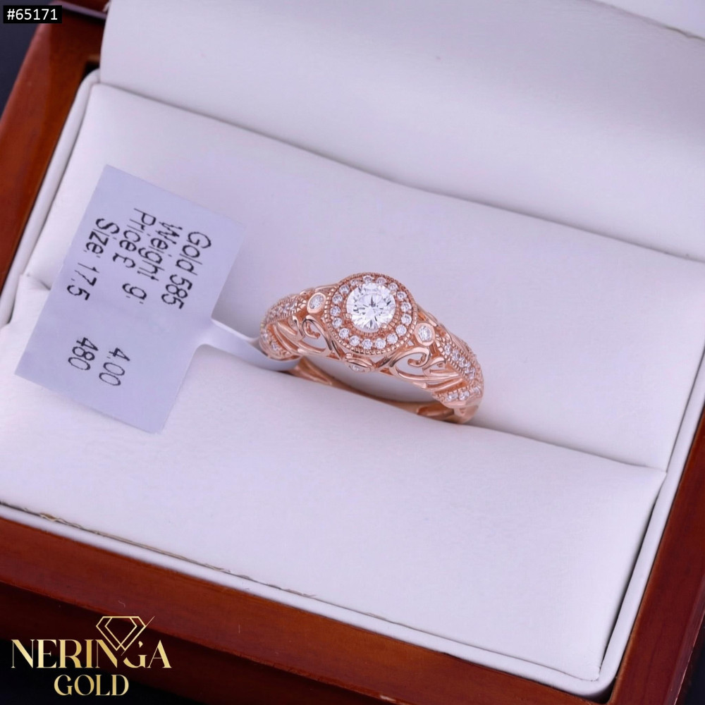 Rose gold women's ring #65171