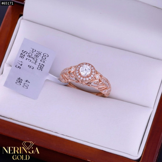 Rose gold women's ring #65171