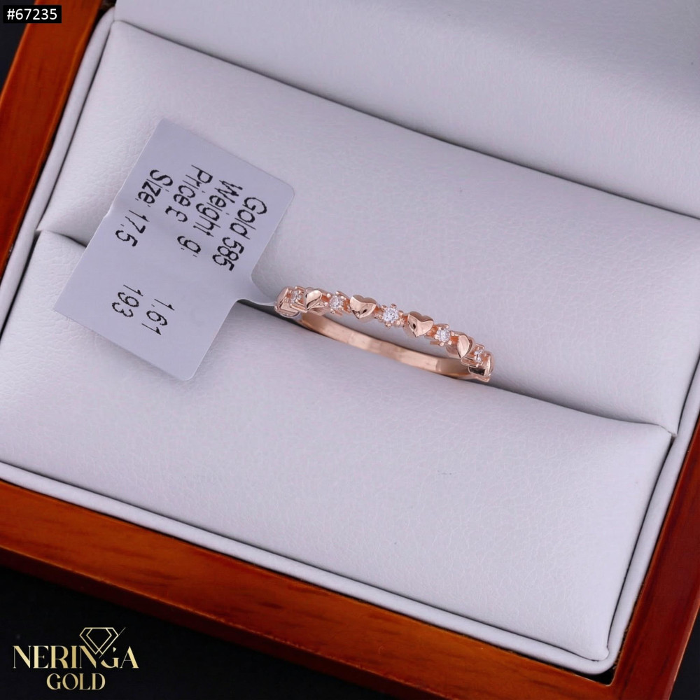 Rose gold women's ring #67235