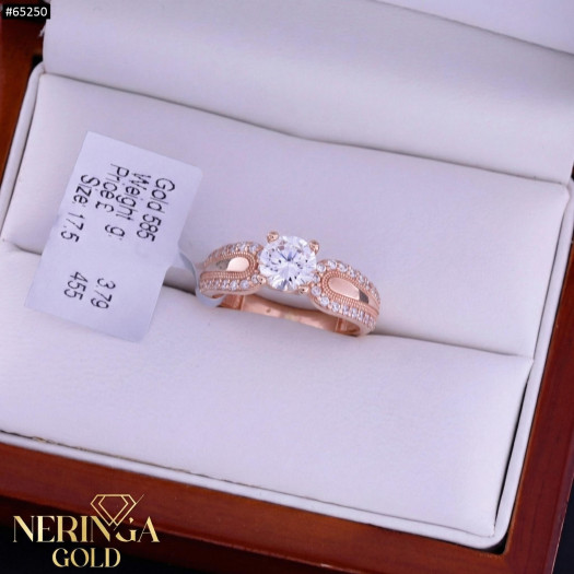 Rose gold women's ring #65250