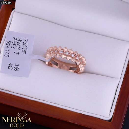 Rose gold women's ring #65219