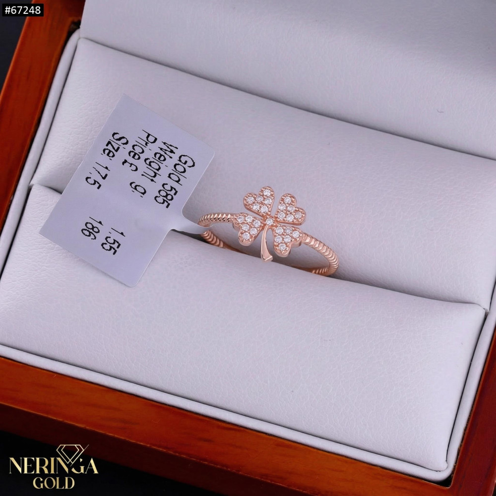 Rose gold women's ring #67248