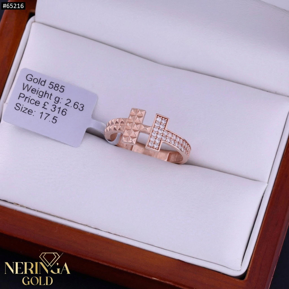 Rose gold women's ring #65216