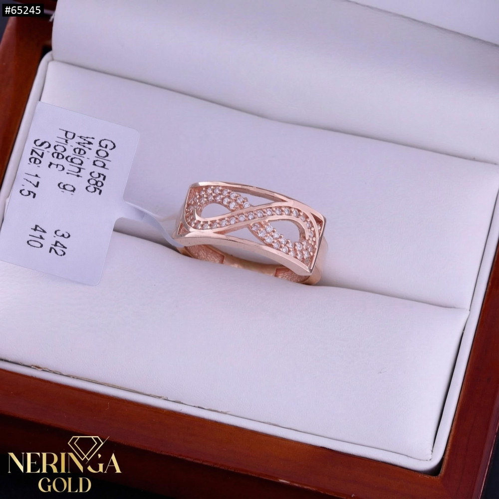 Rose gold women's ring #65245