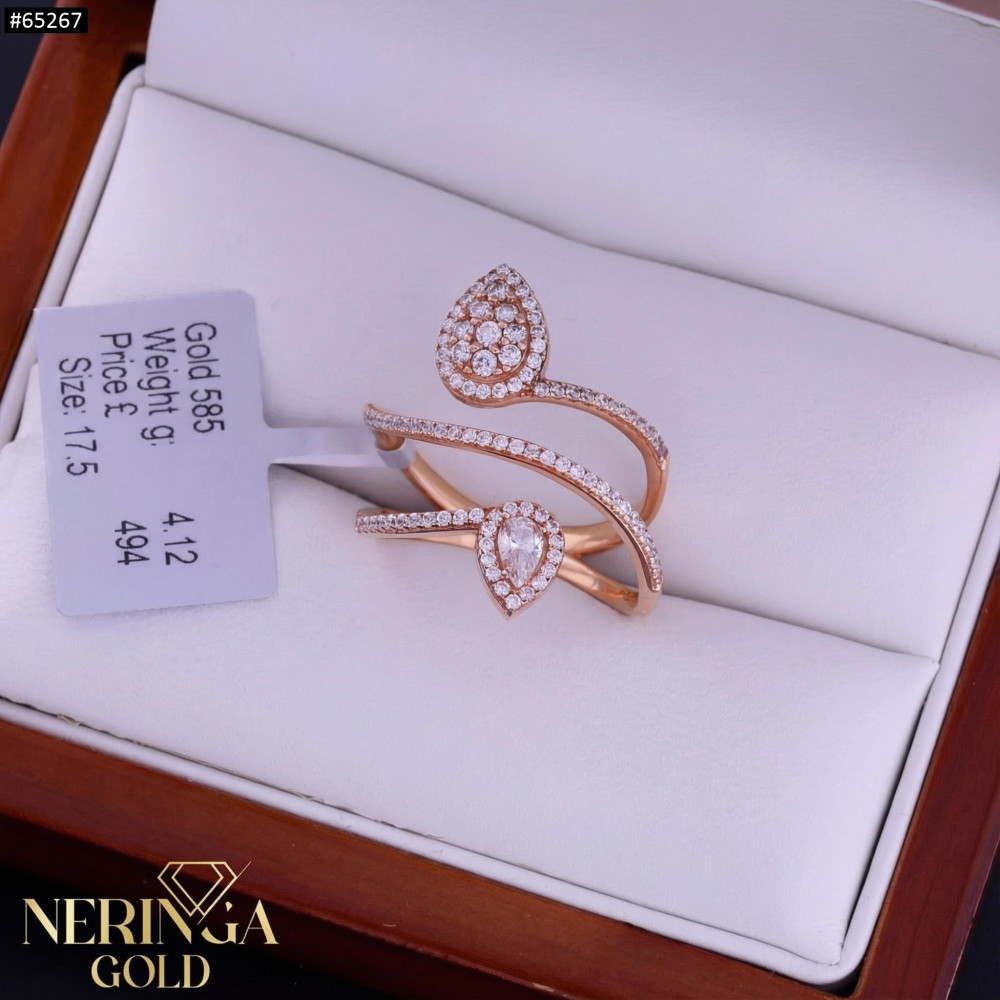 Rose gold women's ring #65267