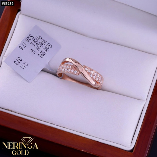 Rose gold women's ring #65189