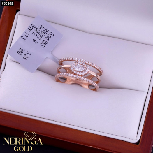 Rose gold women's ring #65268