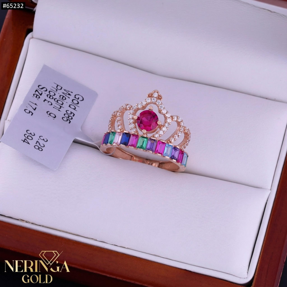 Rose gold women's ring #65232