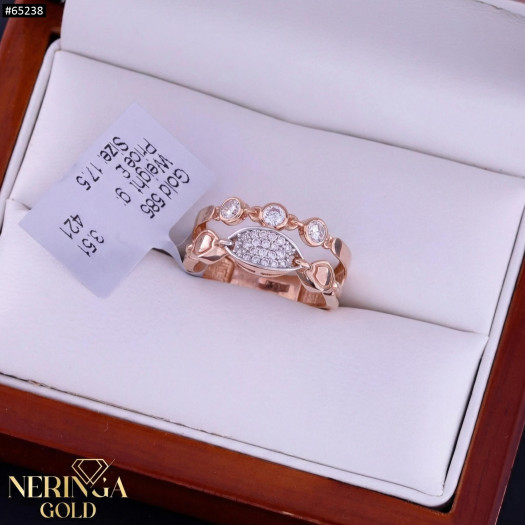 Rose gold women's ring #65238