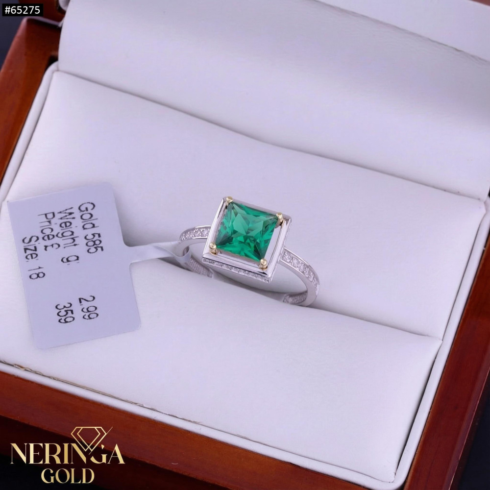 White yellow gold women's ring #65275