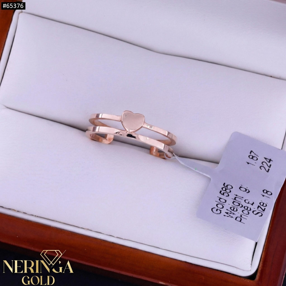 Rose gold women's ring #65376