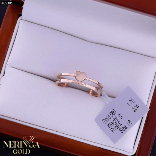 Rose gold women's ring #65301