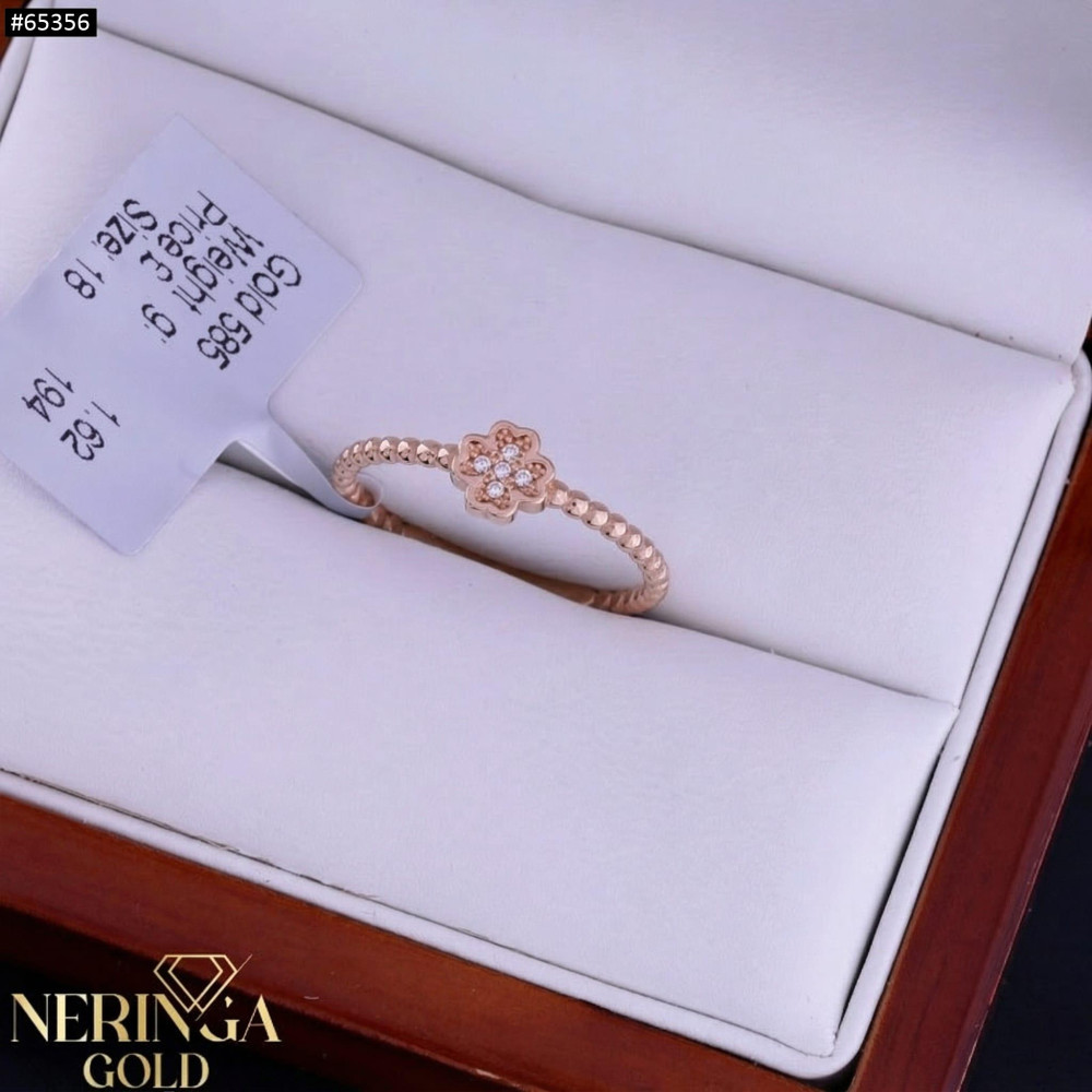 Rose gold women's ring #65356