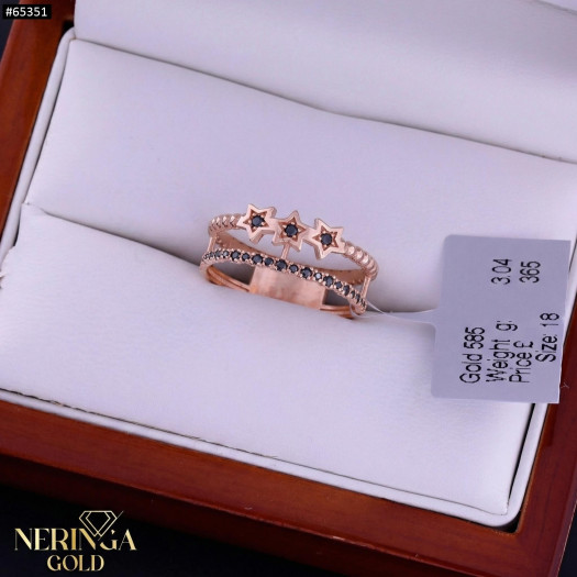 Rose gold women's ring #65351