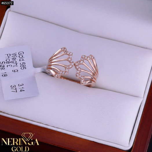 Rose gold women's ring #65372