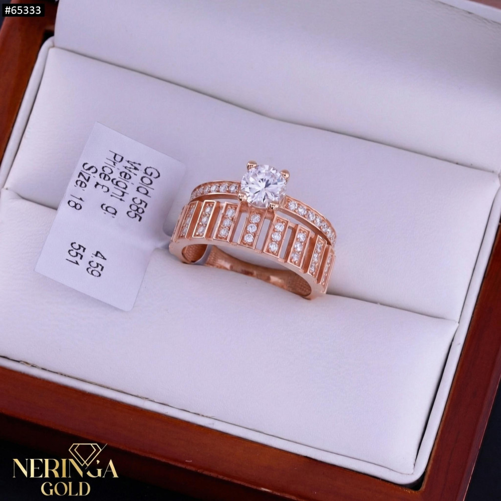 Rose gold women's ring #65333