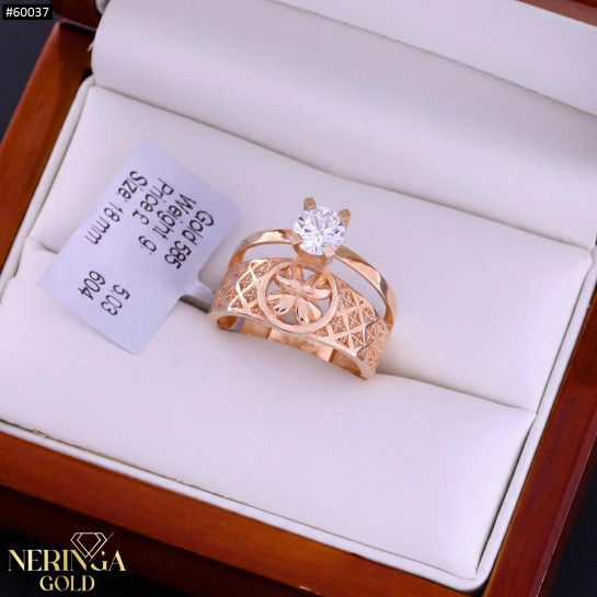 Rose gold women's ring #60037