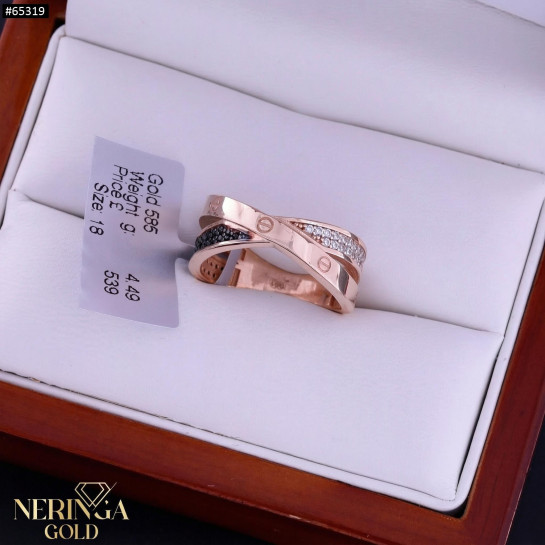 Rose gold women's ring #65319