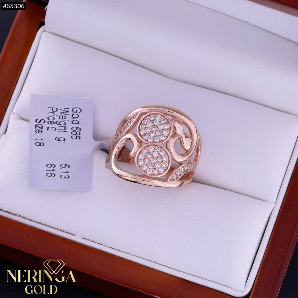 Rose gold women's ring #65306