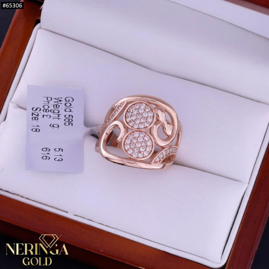 Rose gold women's ring #65306