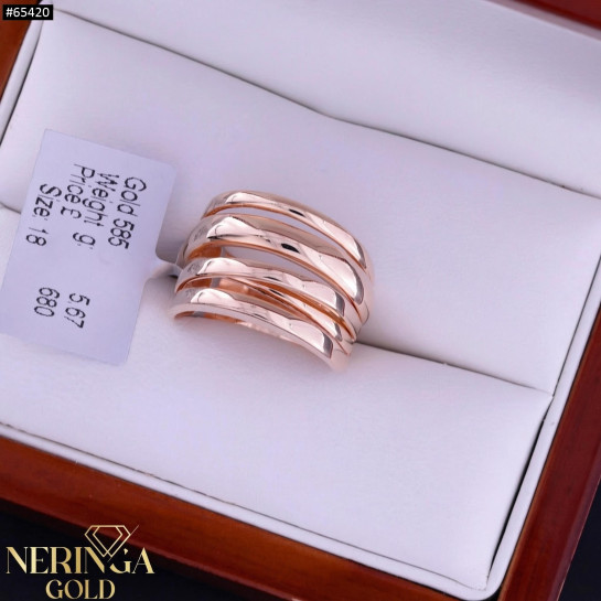 Rose gold women's ring #65420