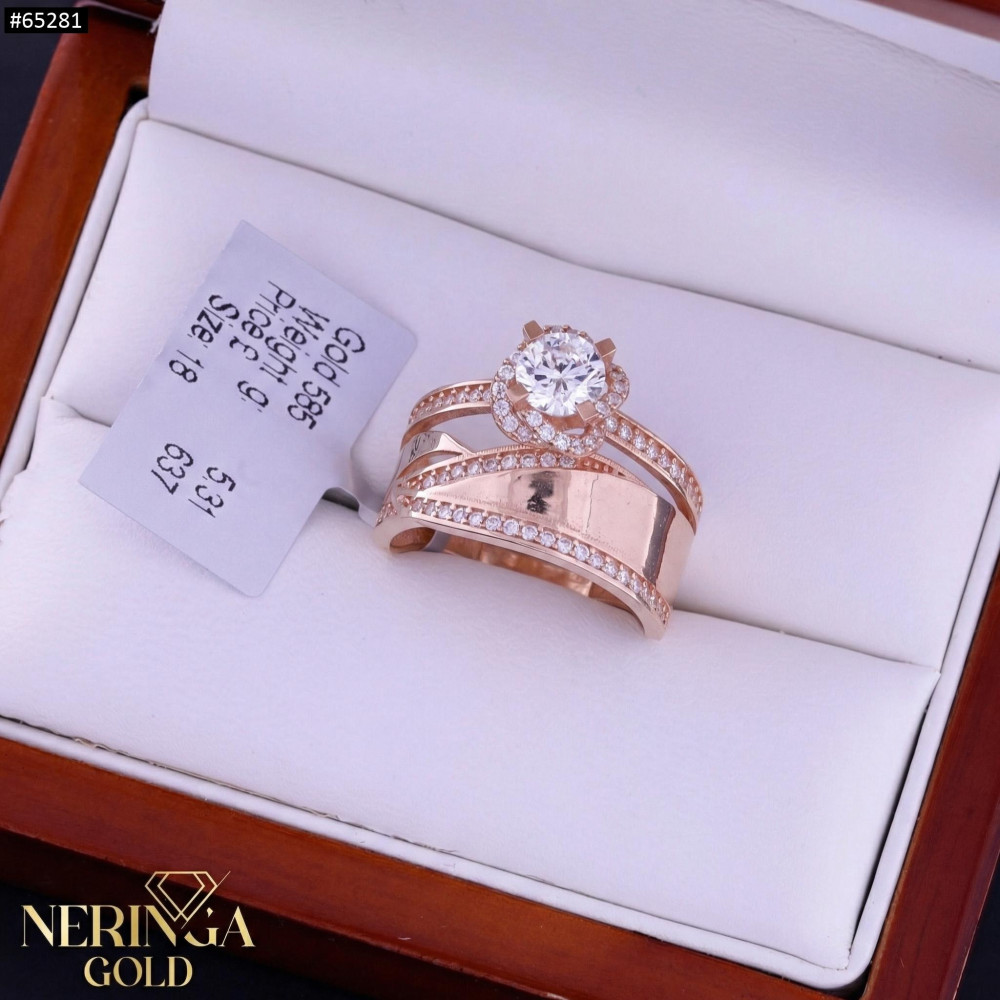 Rose gold women's ring #65281