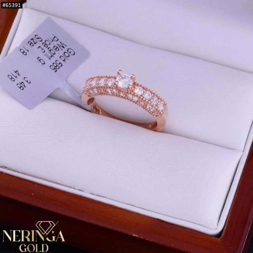Rose gold women's ring #65391